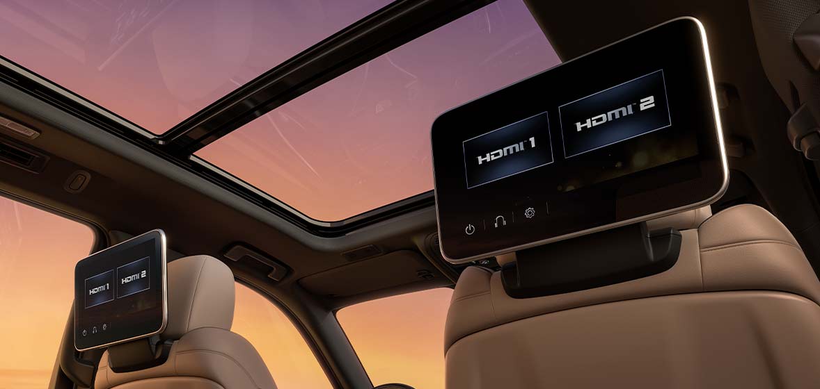 Cadillac escalade 2024, camioneta de lujo con sistema de entretenimiento trasero